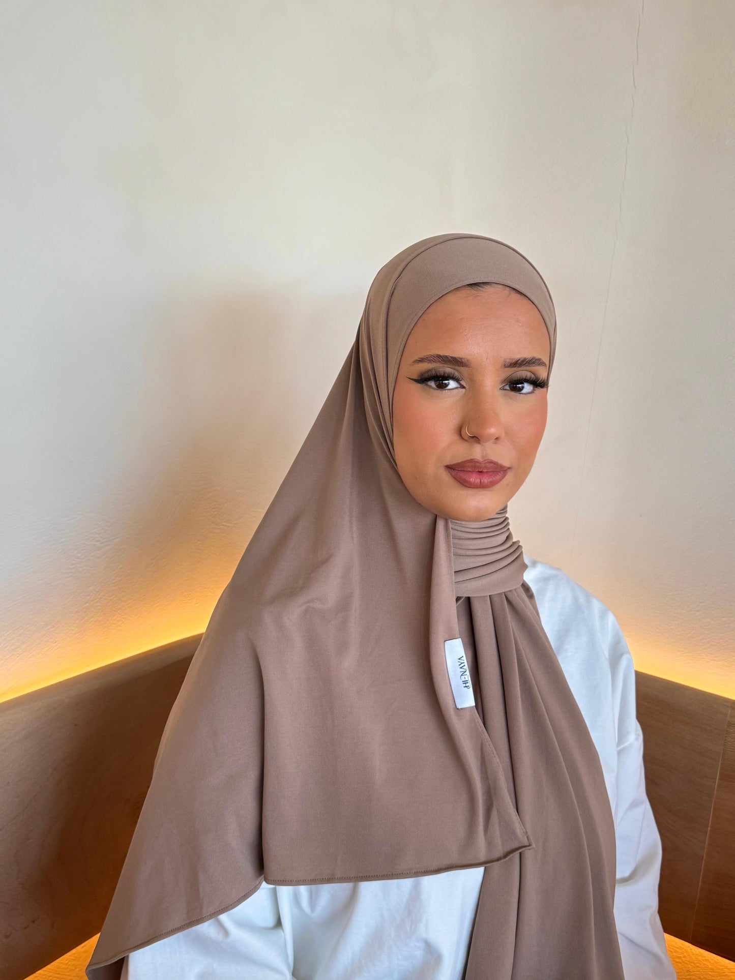 Hijab Taupe Claire Jersey Premium