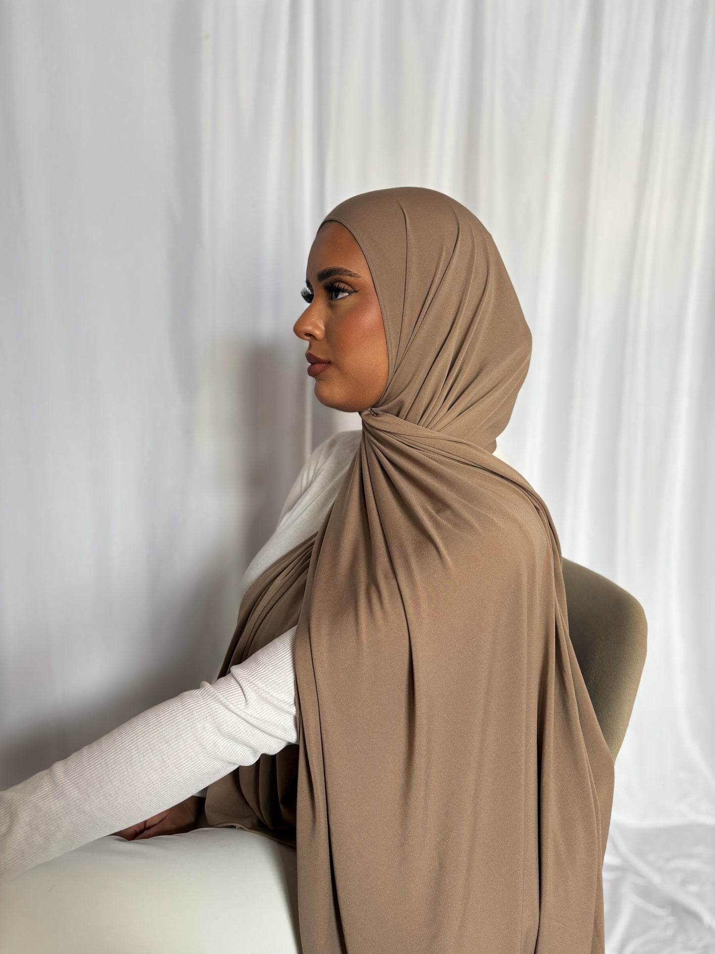 Hijab Taupe Foncé Jersey Premium