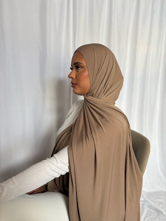 Hijab Taupe Foncé Jersey Premium