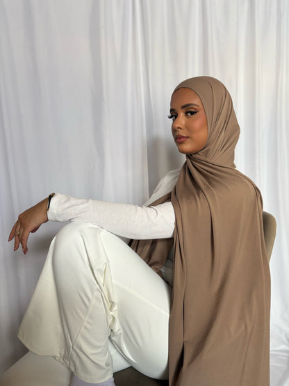 Hijab Taupe Foncé Jersey Premium