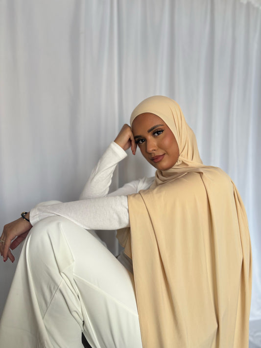 Hijab Crème Jersey Premium