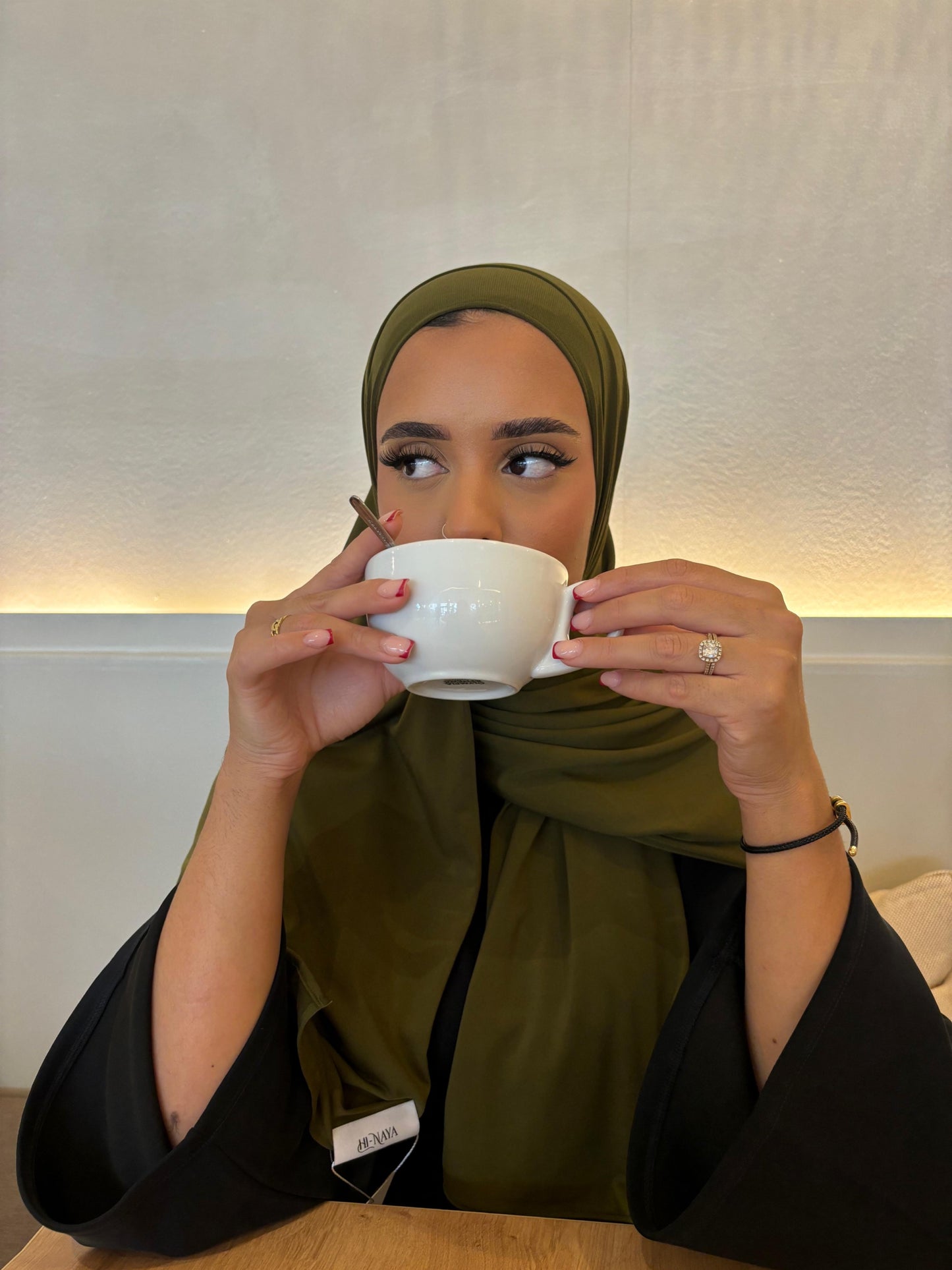 Hijab Vert Kaki Jersey Premium