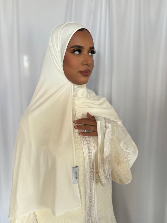 Hijab Blanc Jersey Premium