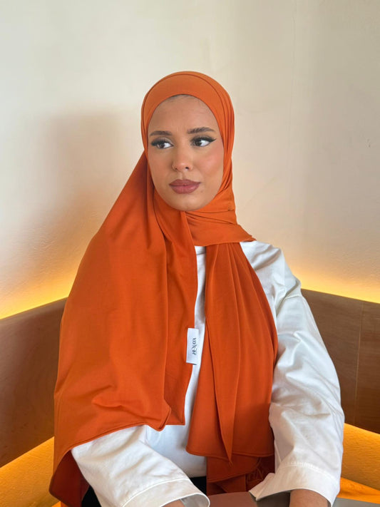 Hijab Orange Jersey Premium