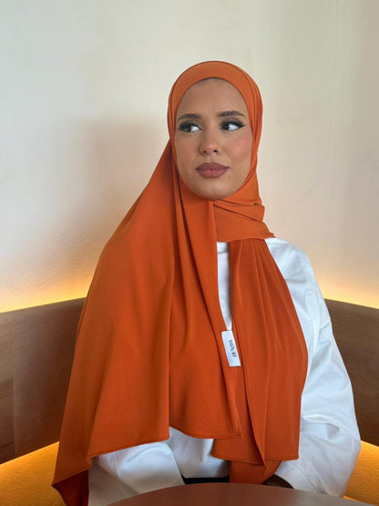 Hijab Orange Jersey Premium